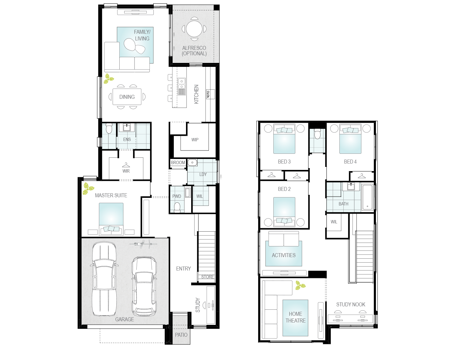 Home design Santona standard floorplan now two storey lhs