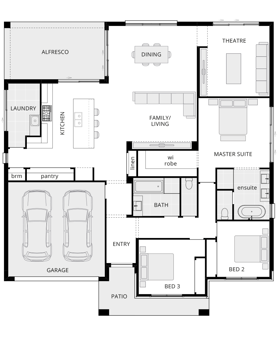 single storey home design parkway classic standard floorplan rhs