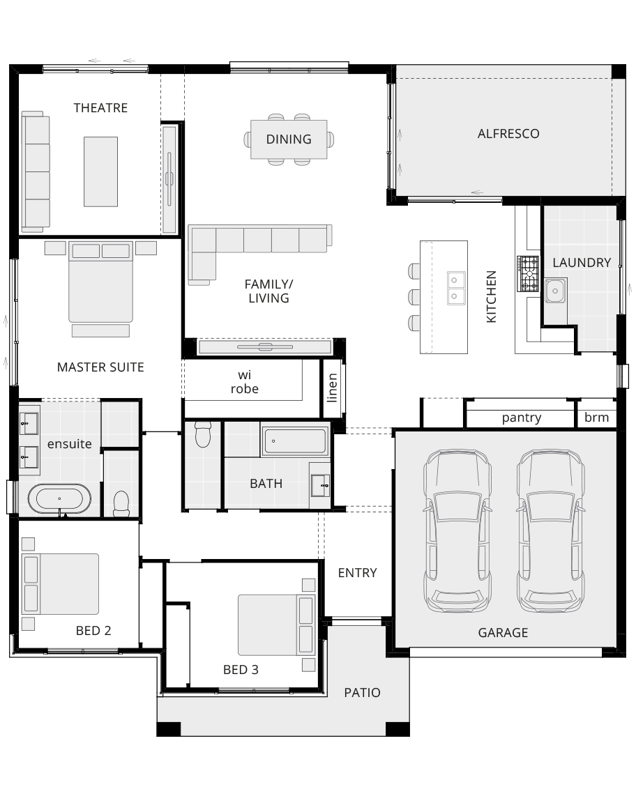 single storey home design parkway floorplan rhs
