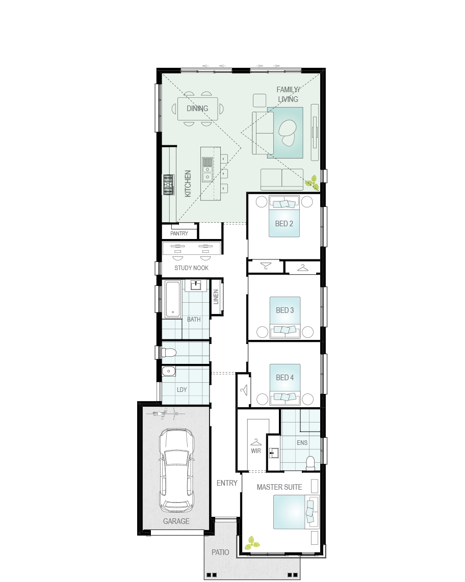 one storey home design ravello floorplan option cathedral ceiling rhs