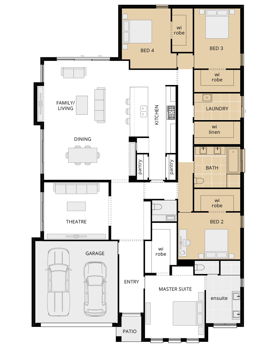 single storey home design retreat grande upgrade floorplan no activities option rhs