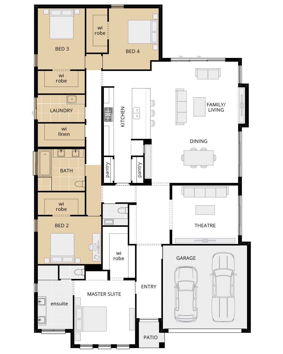 single storey home design retreat grande upgrade floorplan no activities option rhs