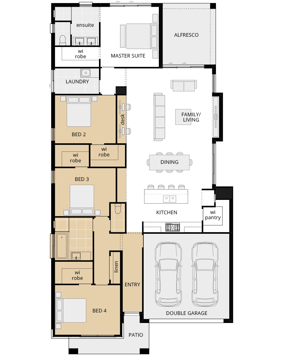 single storey home design riviera grande floorplan no theatre option rhs