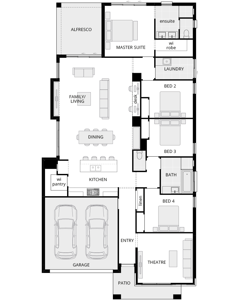 single storey home design riviera grande standard floorplan rhs