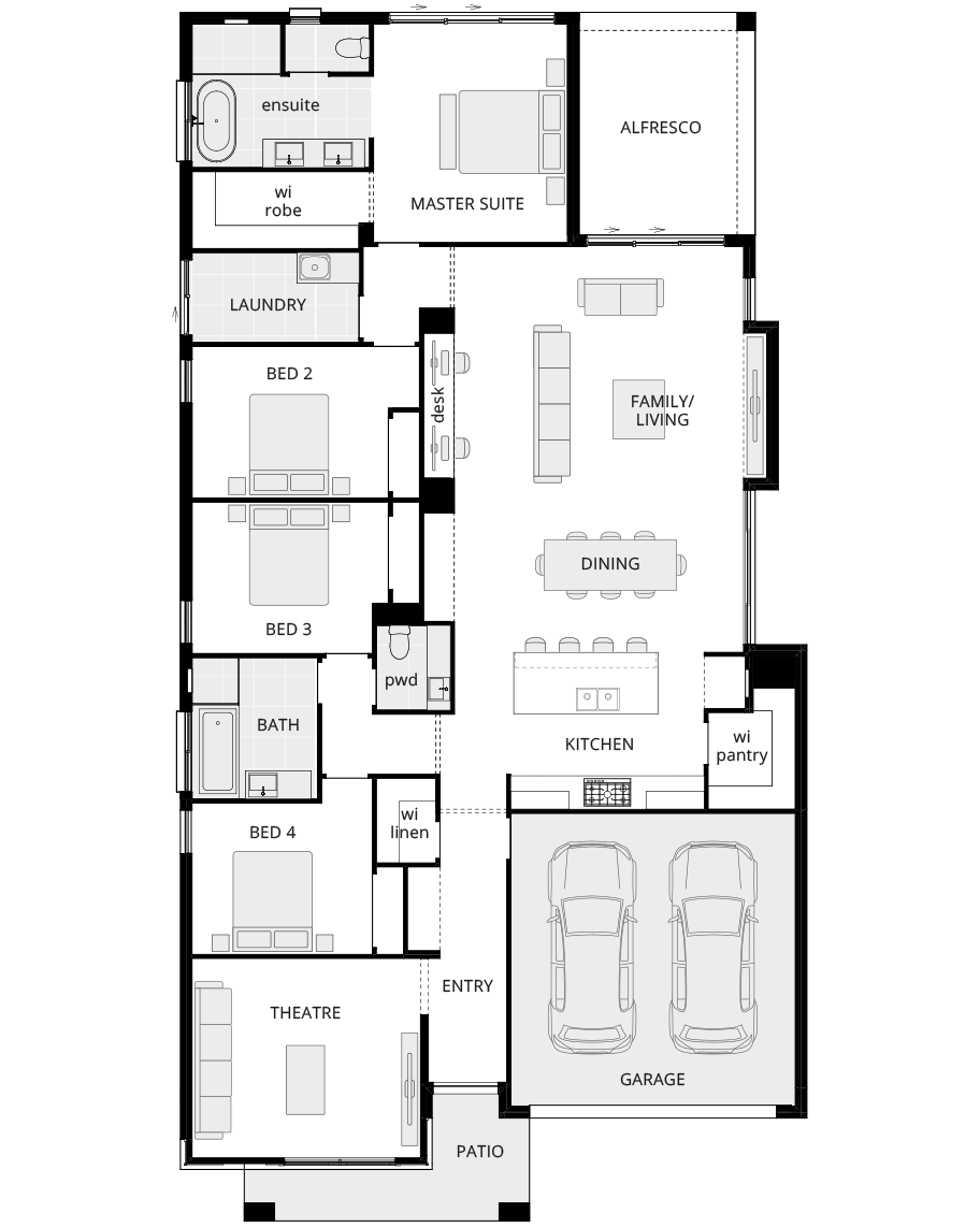 single storey home design riviera manor classic floorplan rhs