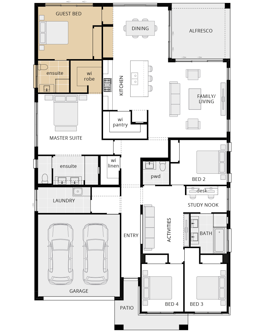 single storey home design san marino floorplan option guest bed ilo theatre rhs