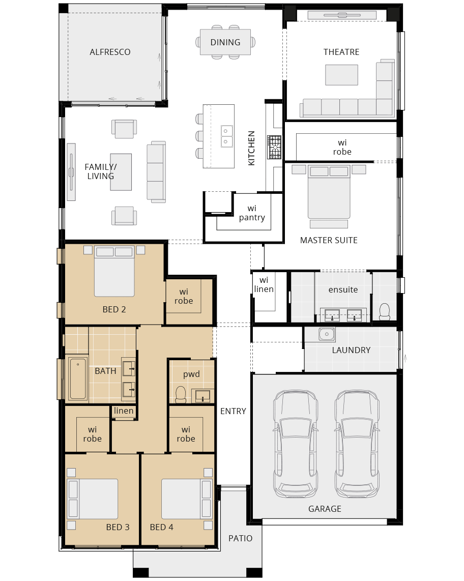 single storey home design san marino classic floorplan option no activities rhs