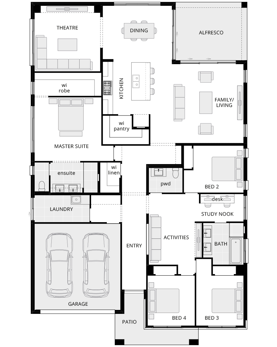 single storey home design san marino encore standard floorplan rhs