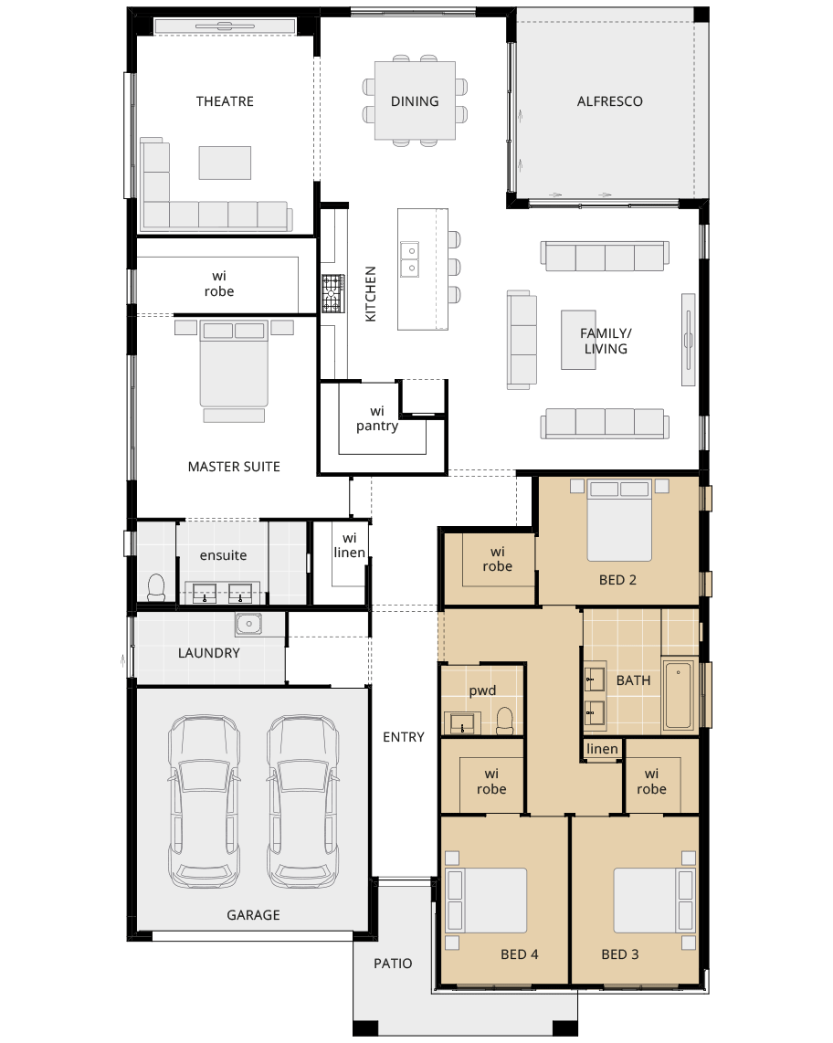 single storey home design san marino executive no activities rhs