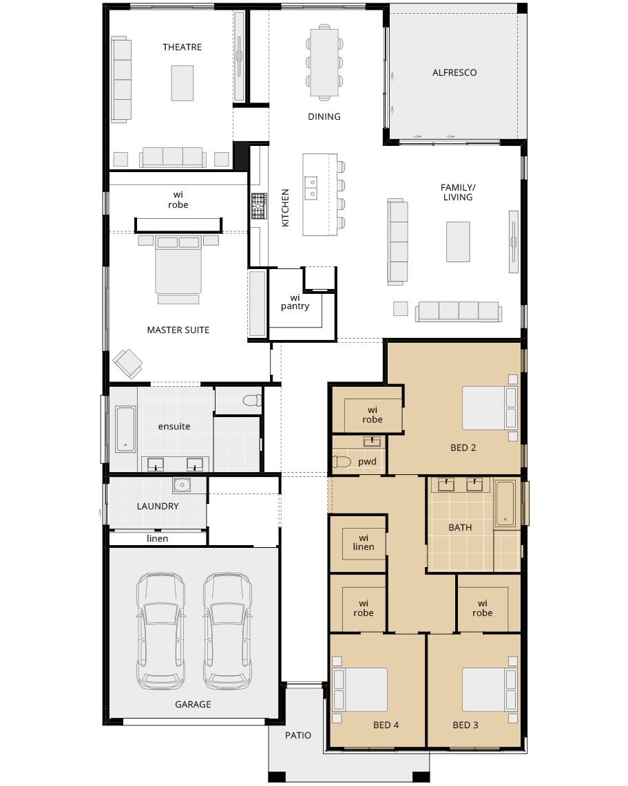 single storey home design san marino manor option floorplan no activities rhs