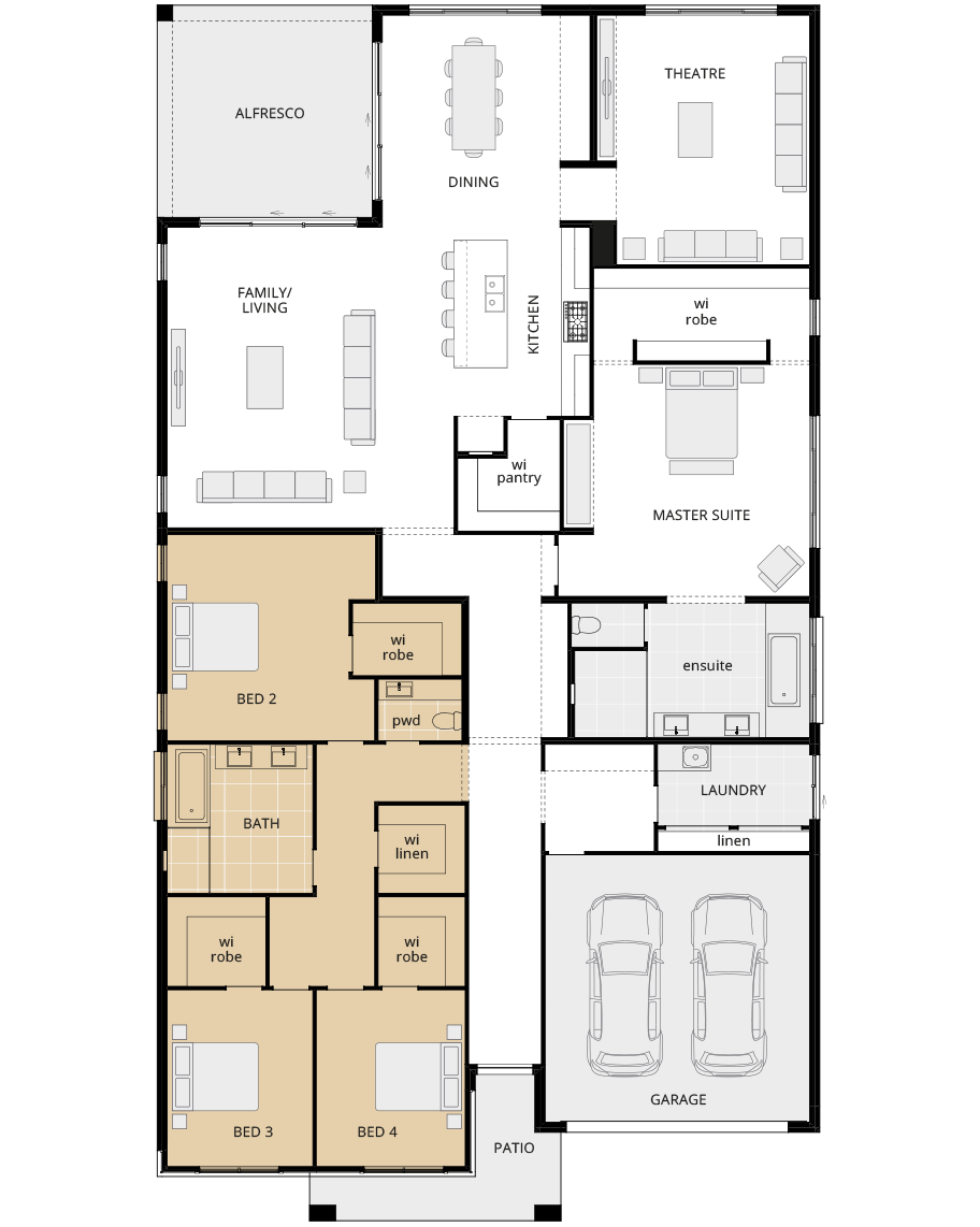 single storey home design san marino manor option floorplan no activities rhs