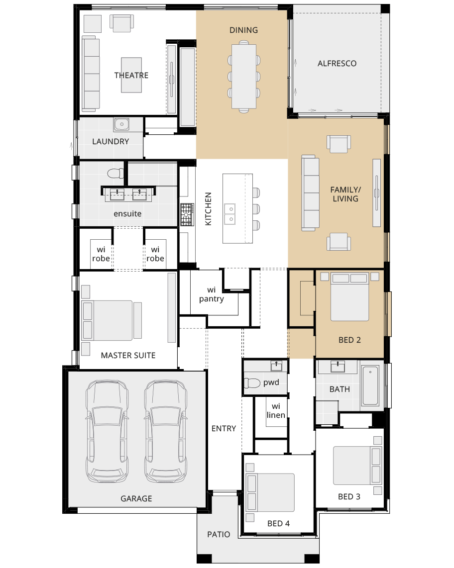 single storey home design santa monica encore option floorplan no activities rhs