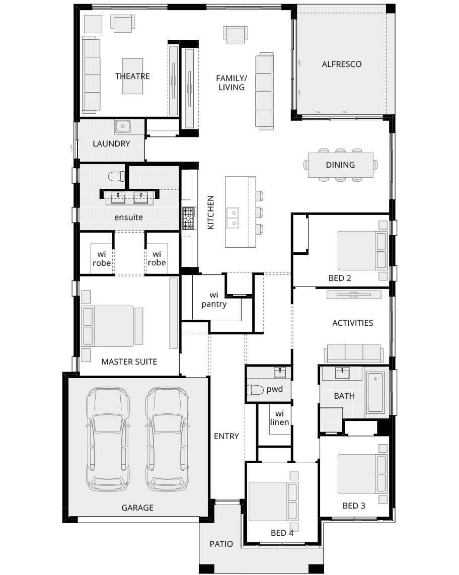 single storey home design santa monica encore standard floorplan rhs