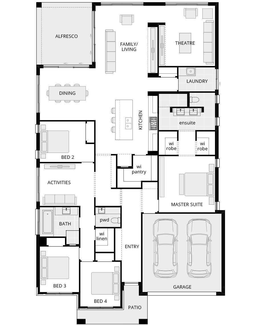 single storey home design santa monica encore standard floorplan rhs