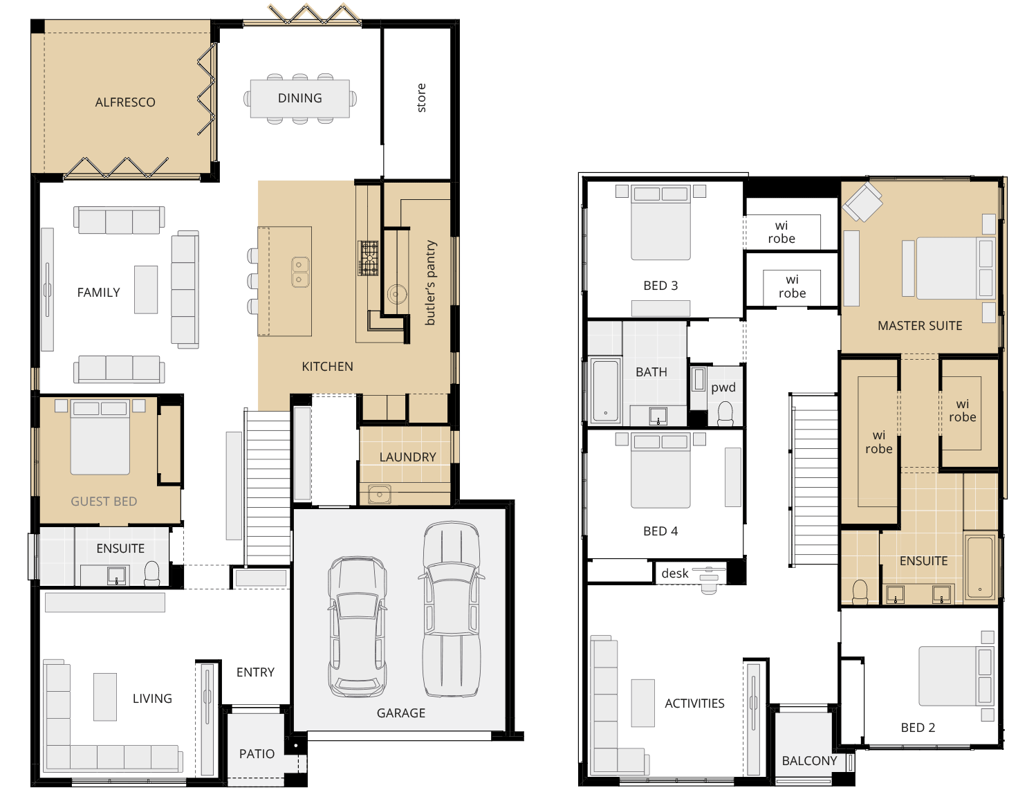 Saxonvale 42 Upgrade Floorplan lhs