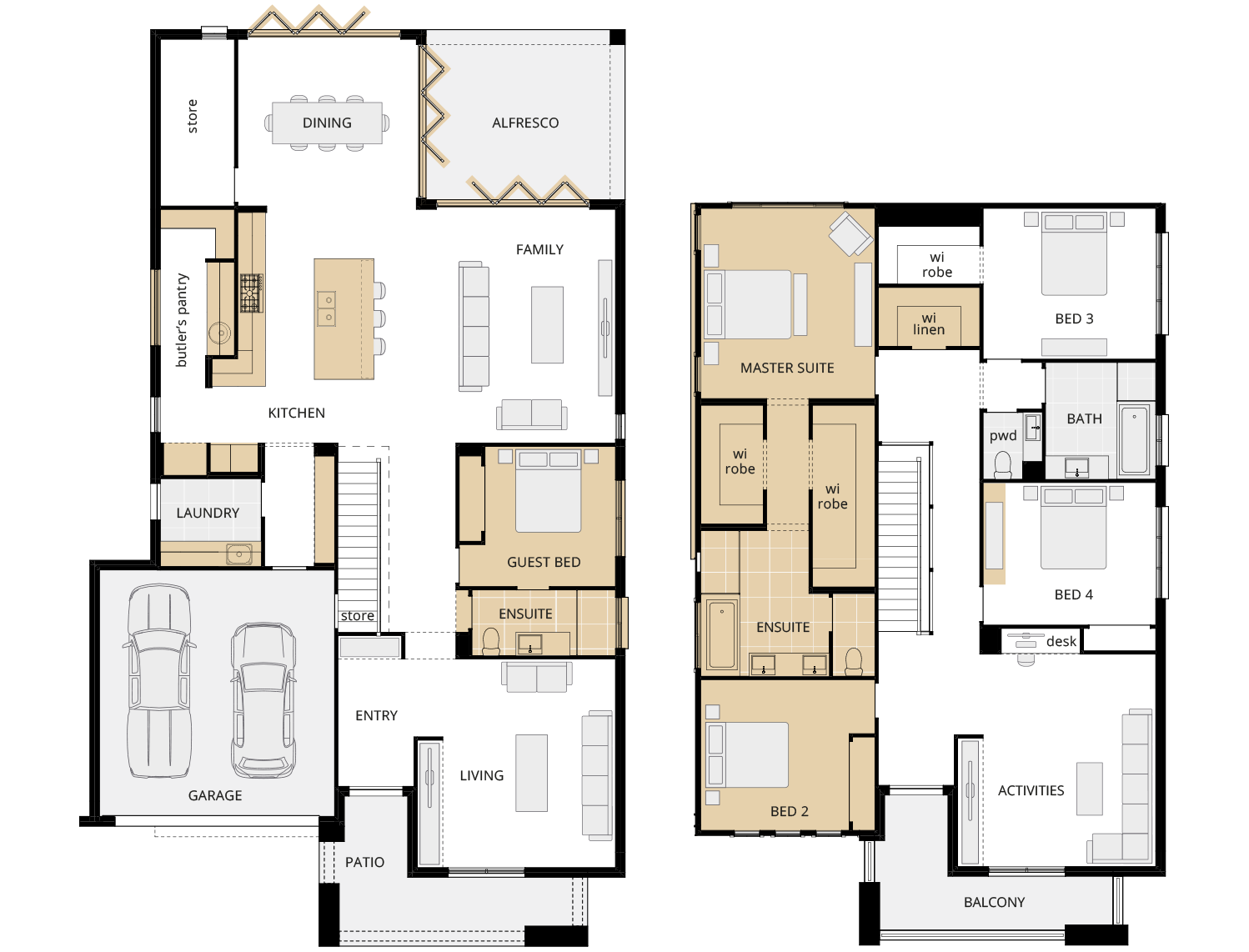 two storey home design saxonvale 42 upgraded floorplan rhs