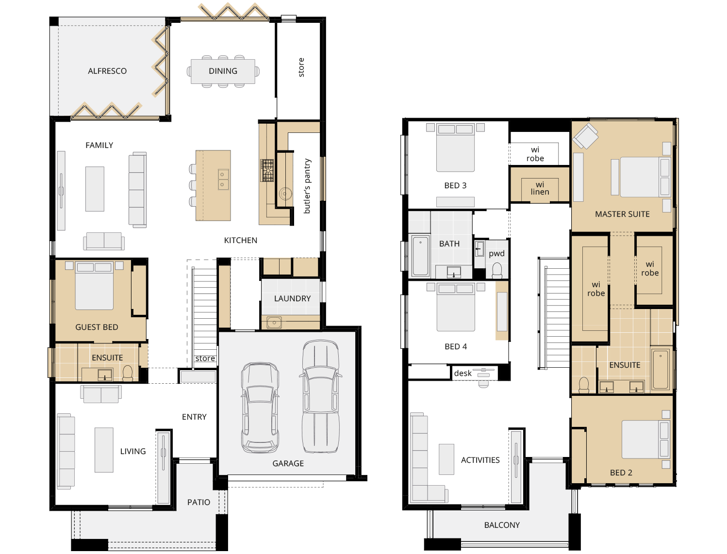two storey home design saxonvale 42 upgraded floorplan rhs