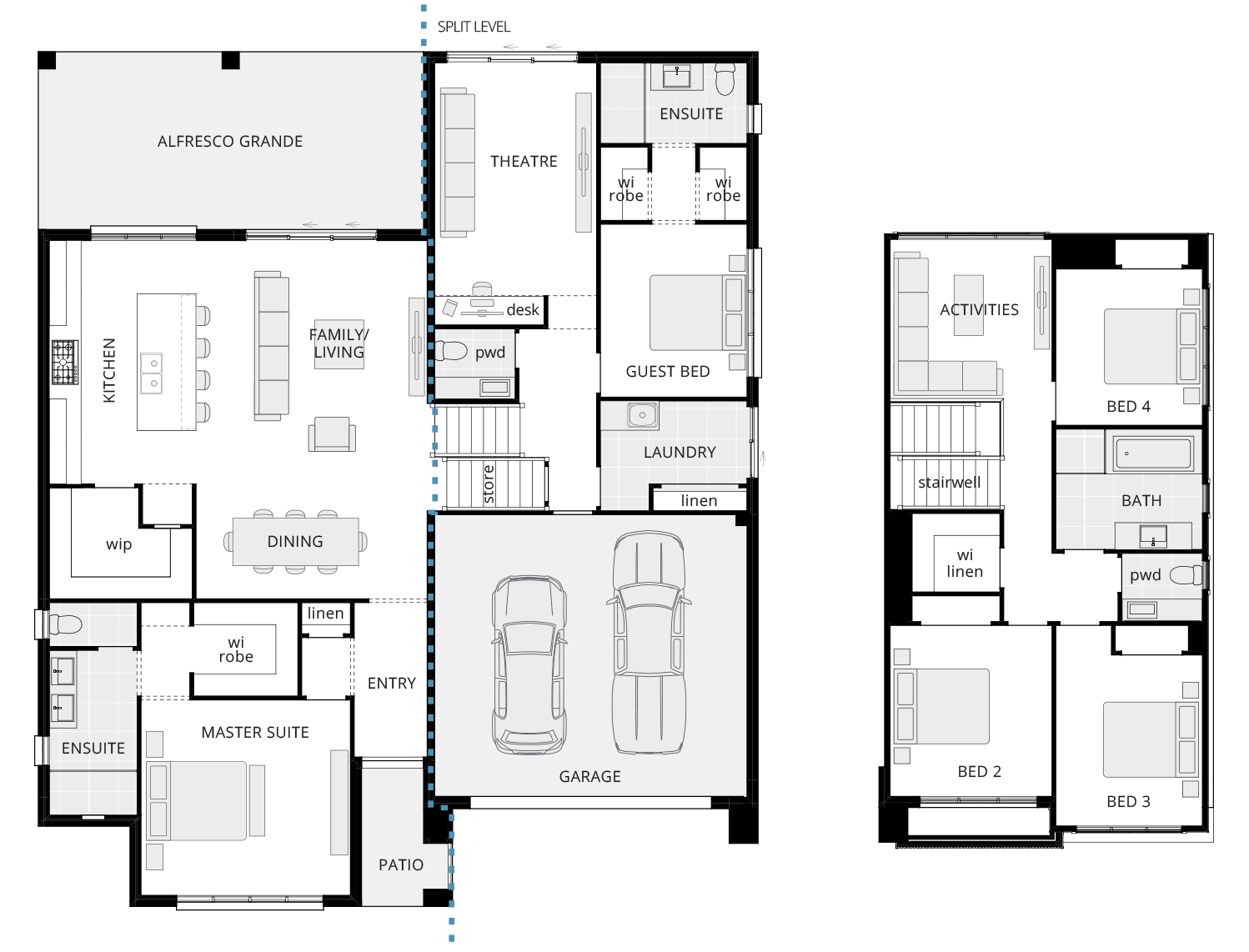 affordable side split homes for a sloping block stirling floorplan rhs