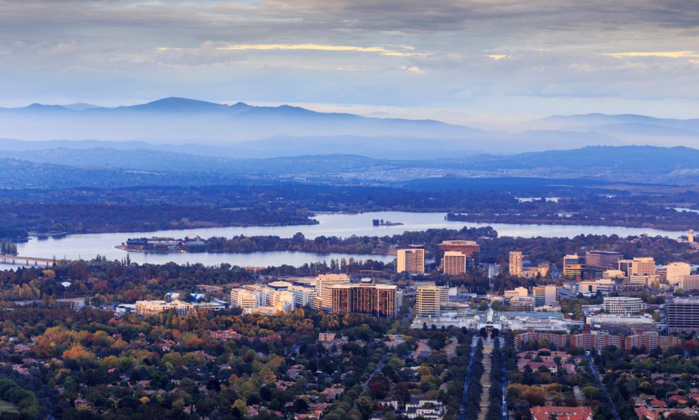 The city of Canberra, Australia in Autumn.