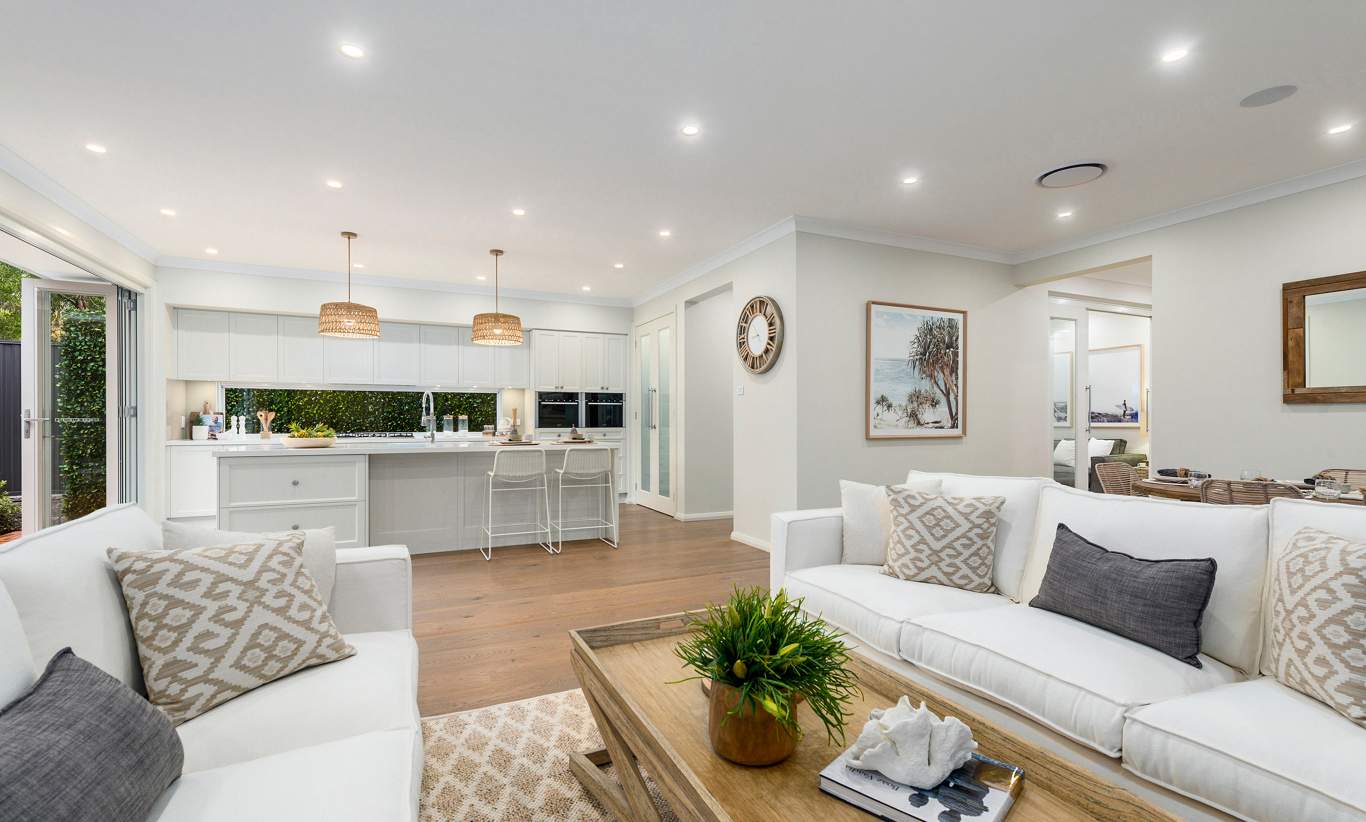 Living Room & Kitchen - Miami Display, Homeworld Leppington - McDonald Jones