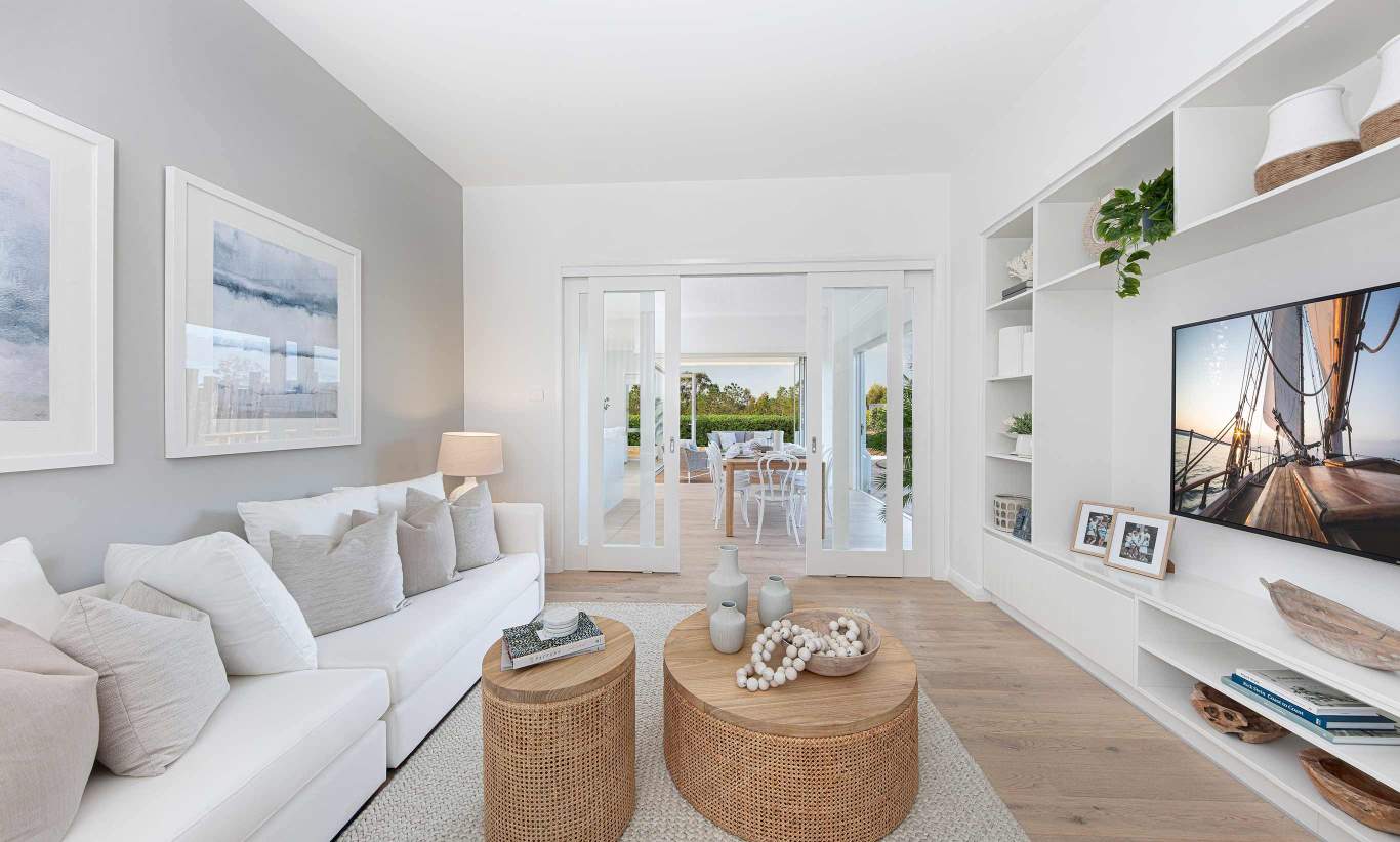 Coastal Beach House Home Plan - San Marino - Home Theatre - Forster