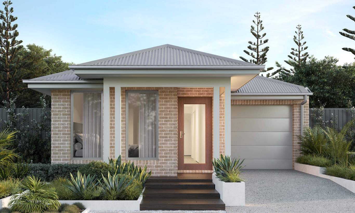 single storey home design benaco one highland facade