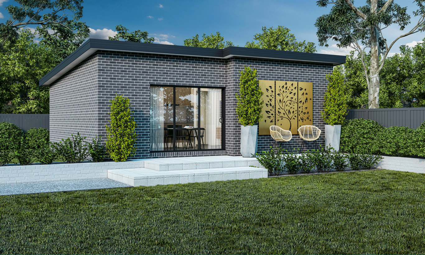 Granny Flat Two home design McDonald Jones Skillion facade