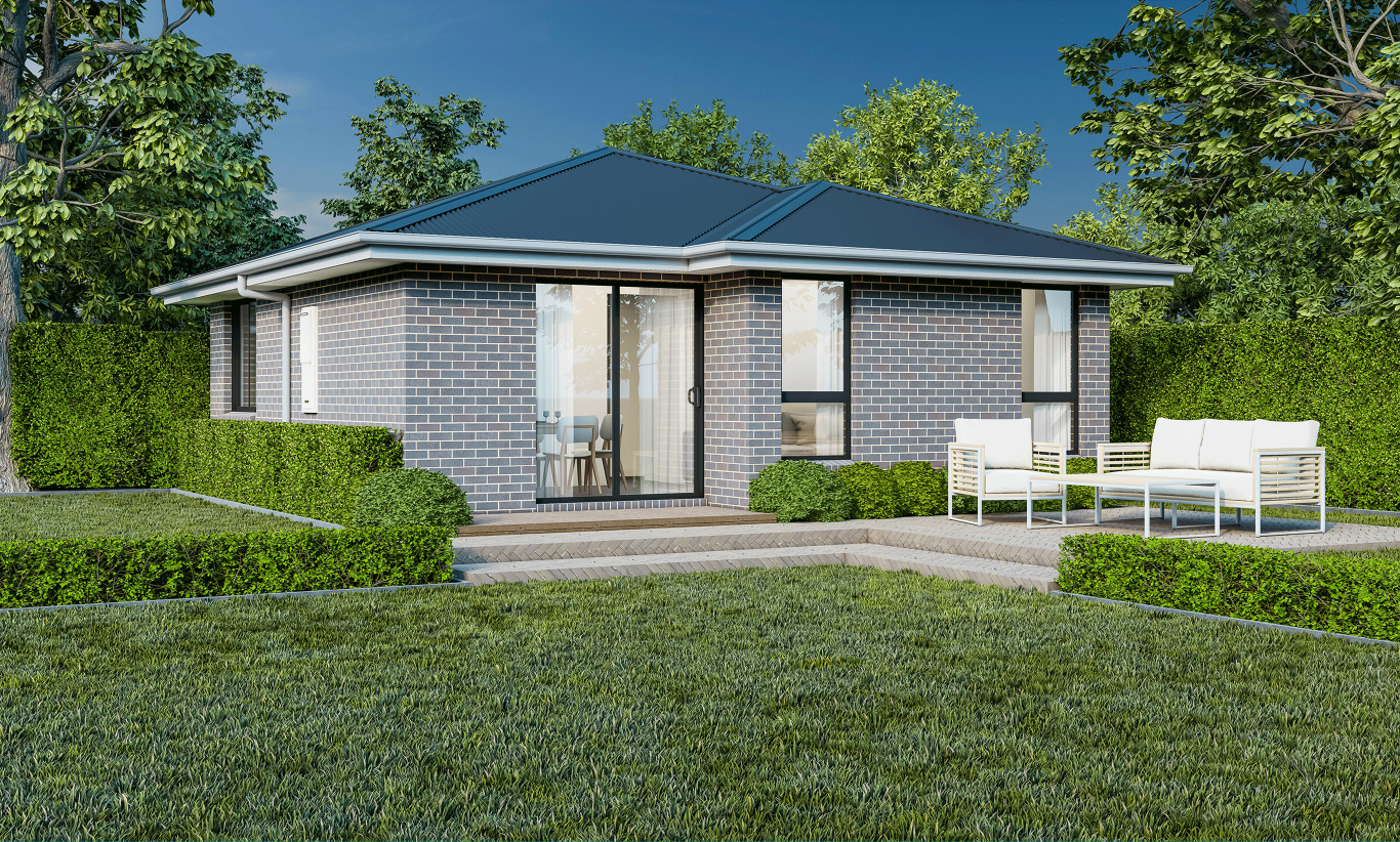 Granny Flat Three home design McDonald Jones Hipped facade Granny Flat Three home design McDonald Jones Hipped facade
