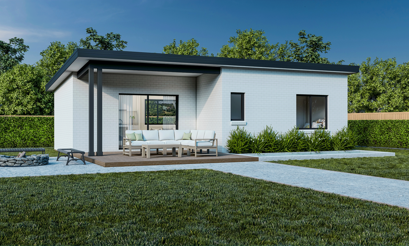 Granny Flat Five home design McDonald Jones Skillion facade Granny Flat Five home design McDonald Jones Skillion facade