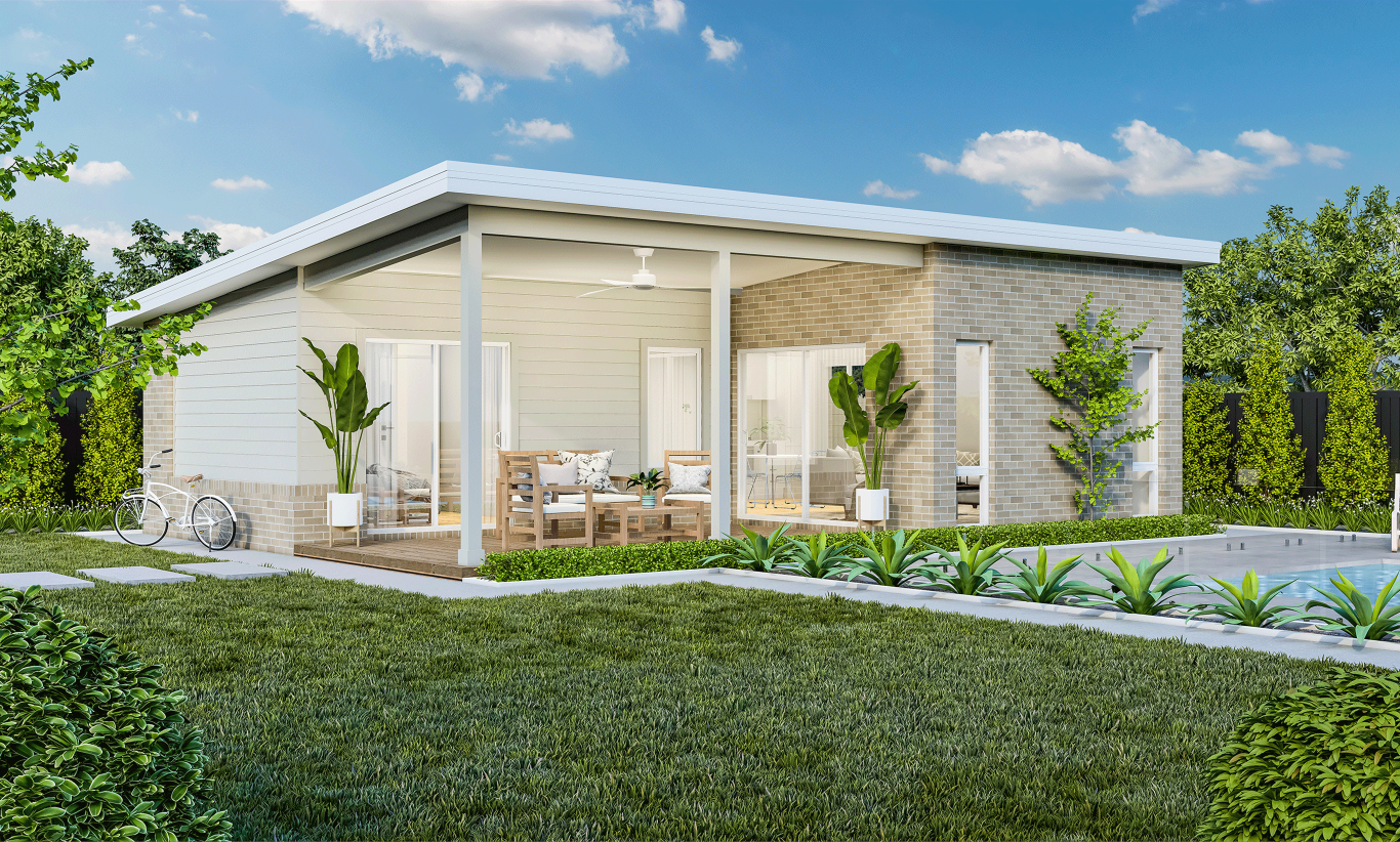 Granny Flat Nine home design McDonald Jones Skillion facade