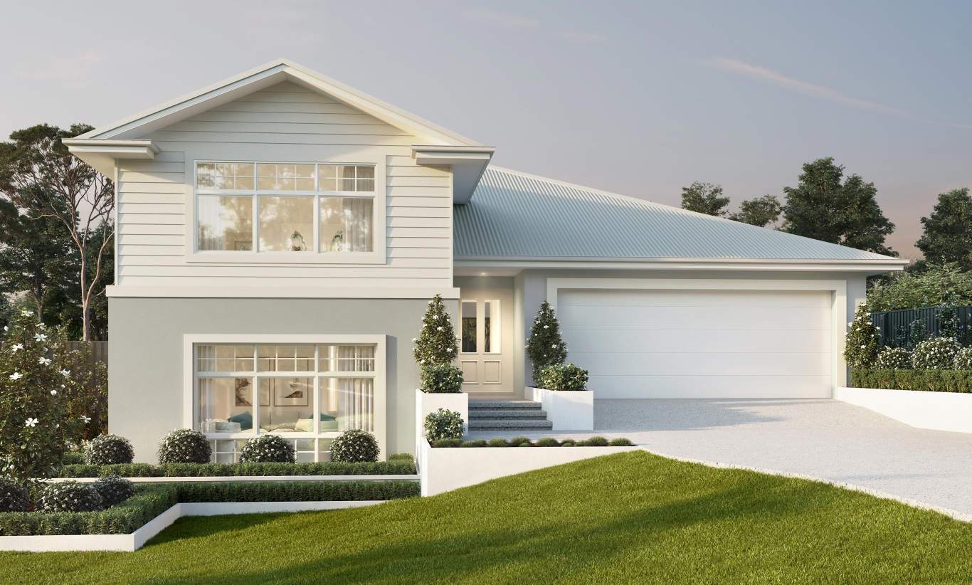 split level home design in nsw and act hamersley with hamptons facade