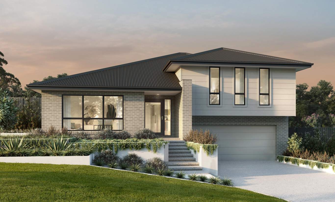 split level house design for a sloping block huntley classic facade