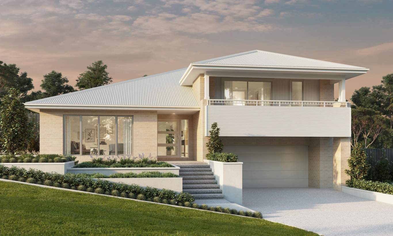 split level home design for a sloping block huntley coastal facade