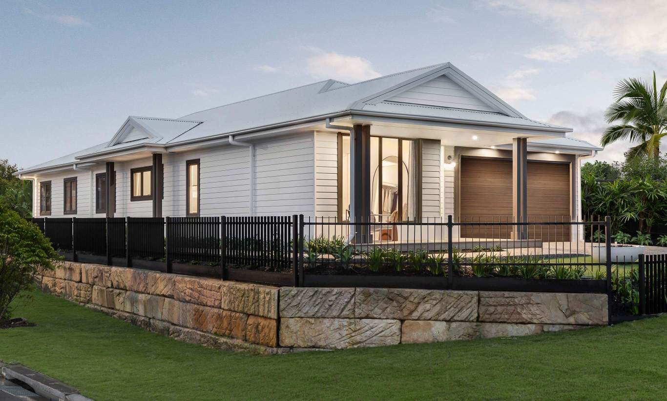 corner block lucia three seaspray facade on display at watagan park