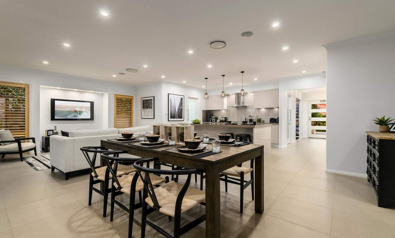 Dining room, Santorini Display Home, Homeworld 5, Kellyville - McDonald Jones