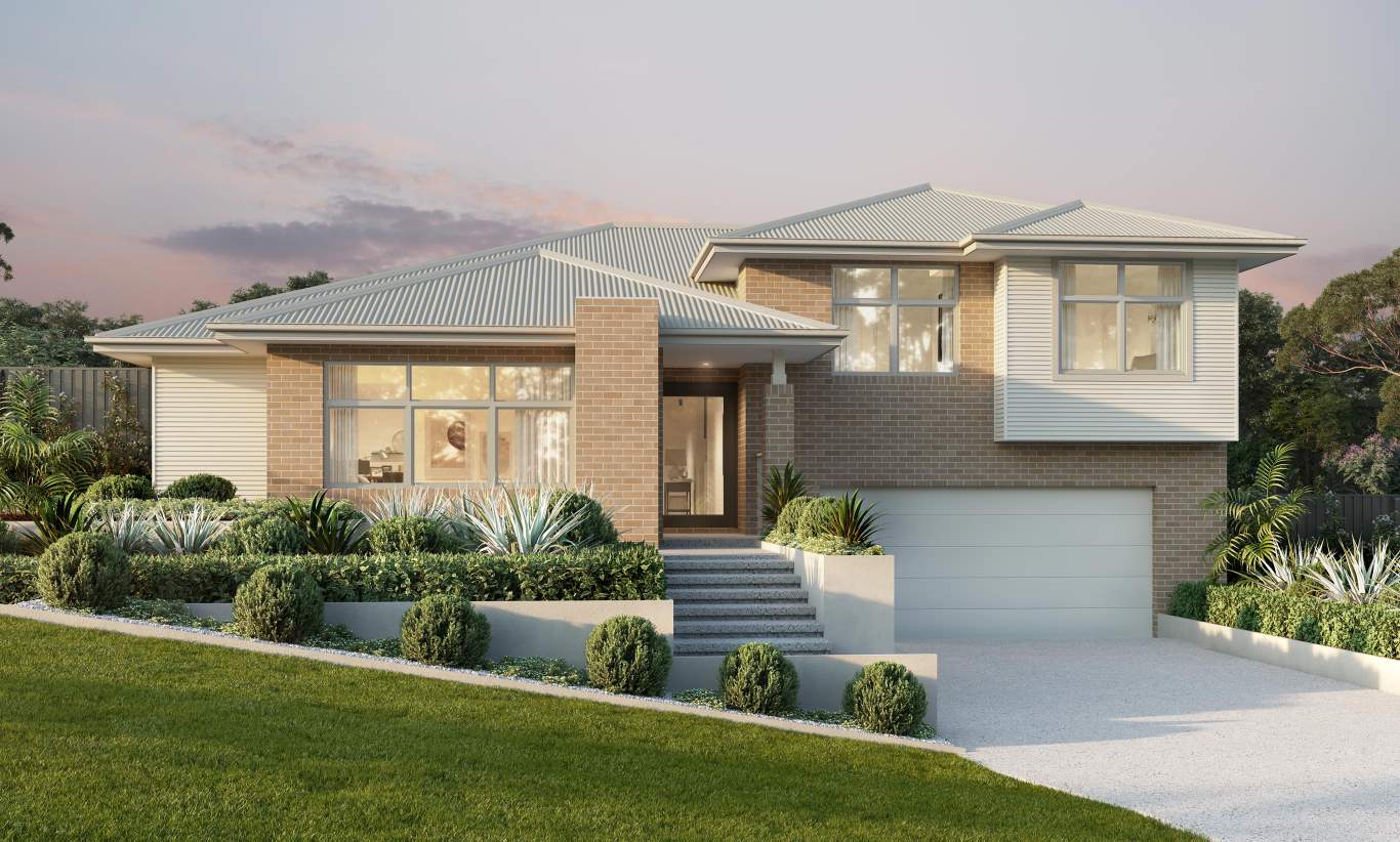 affordable split level home design for sloping block stirling contemporary facade