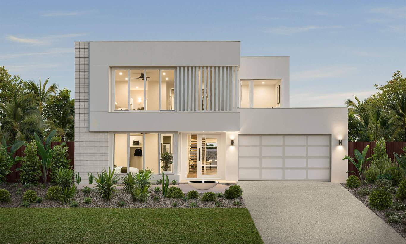 Grandeur 42 One - Maroubra Facade on display at HomeWorld Box Hill two storey home design grandeur 42 one maroubra facade box hill
