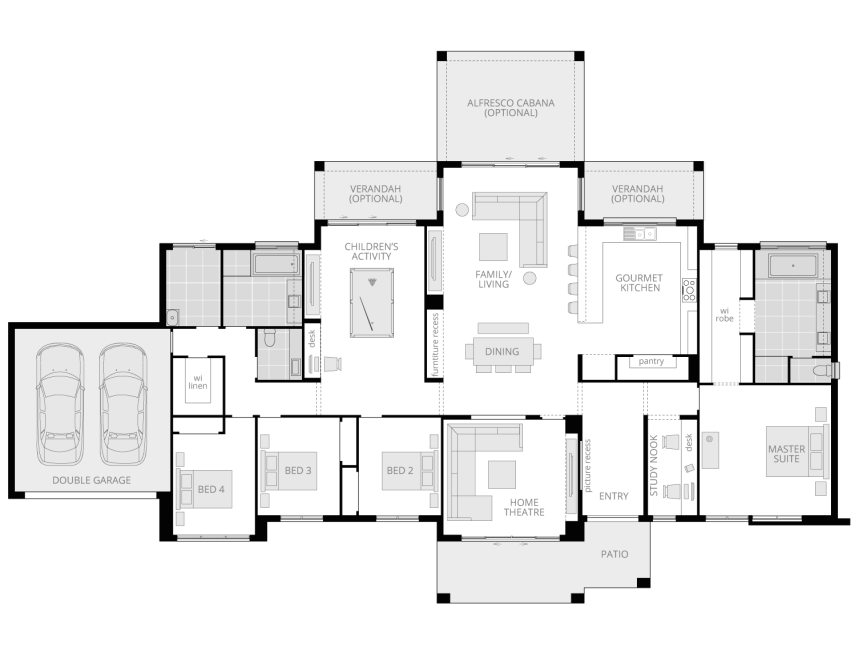 Hermitage standard floorplan lhs home design hermitage country living acreage floorplan lhs