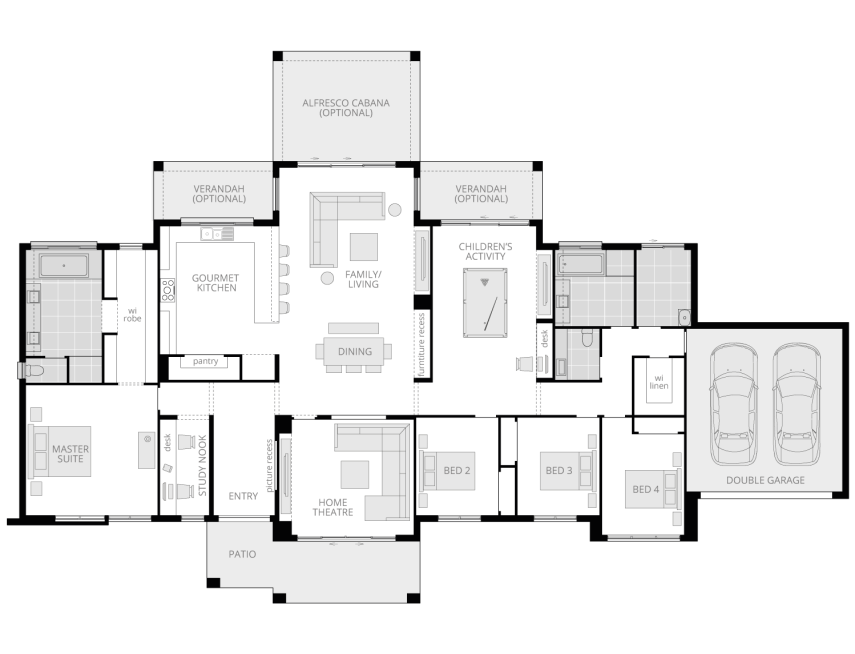 Hermitage standard floorplan lhs home design hermitage country living acreage floorplan lhs