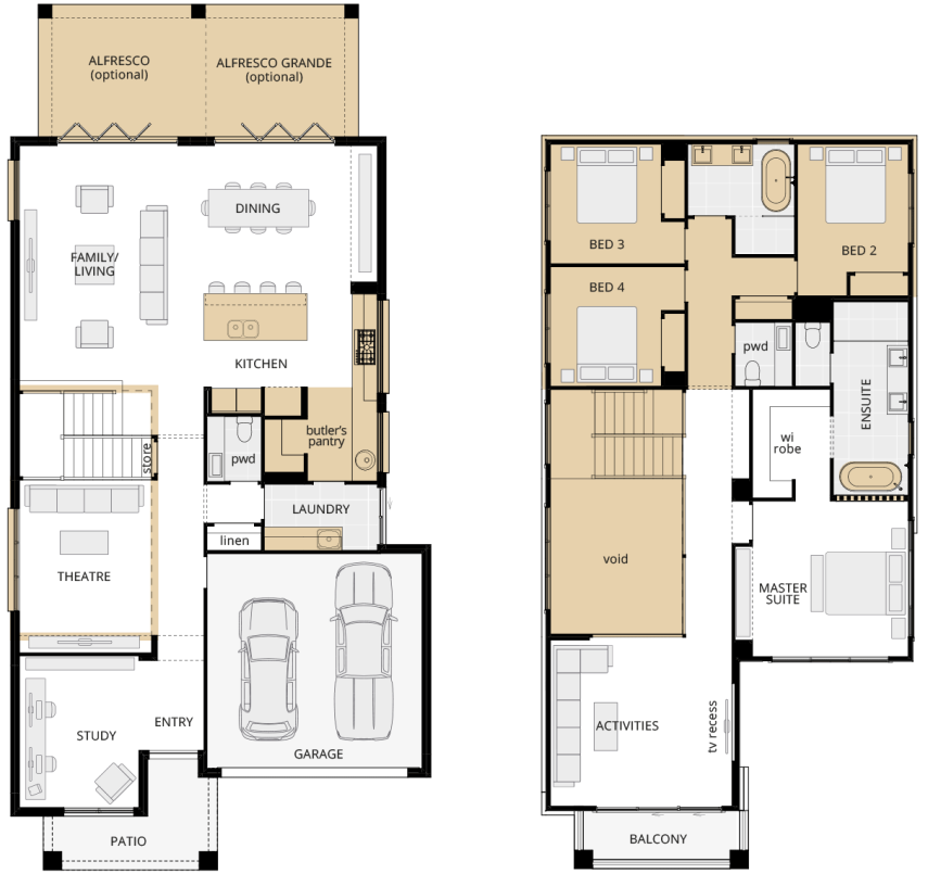 Panorama 36 Upgrade Floorplan Two Storey 