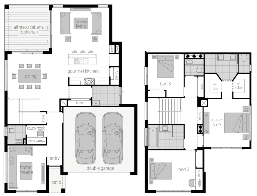 Floor Plan - Aberdeen 26 Floor Plan - Aberdeen 26 - Two Storey Home - McDonald Jones