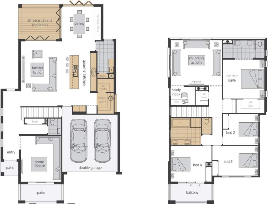 Floor Plan - Castleton 34 Upgrade Floor Plan - Castleton 34 Upgrade - Two Storey Home Design -McDonald Jones