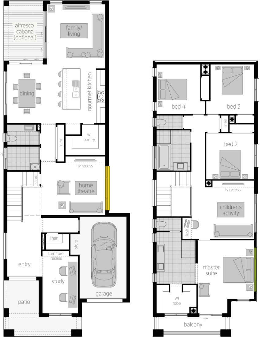 Narrow Block 2 Story House Designs Tunkie