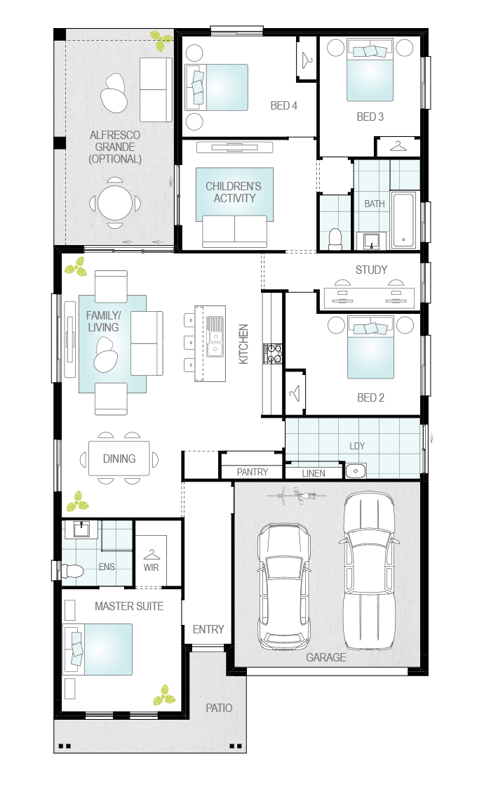 Almeria Three- Single Storey Floor Plan- McDonald Jones