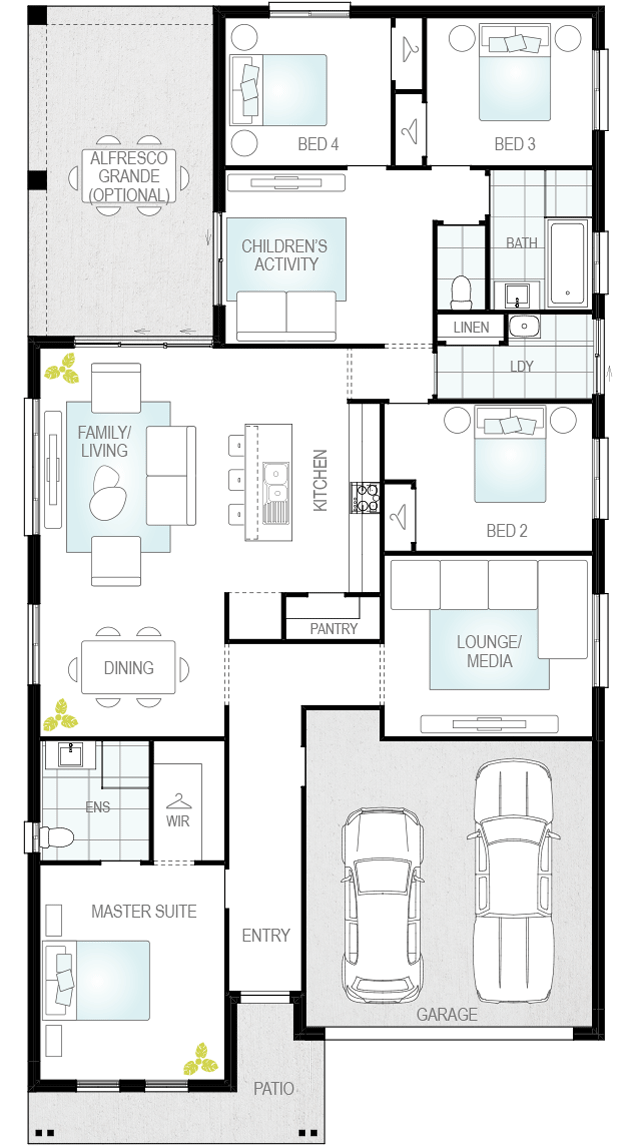 Almeria Four- Single Storey Floor Plan Upgrade- McDonald Jones Almeria Four- Single Storey Floor Plan Upgrade- McDonald Jones