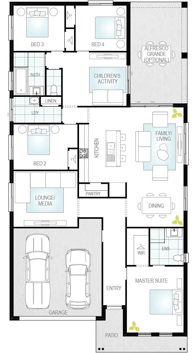 Almeria Four- Single Storey Floor Plan Upgrade- McDonald Jones Almeria Four- Single Storey Floor Plan Upgrade- McDonald Jones