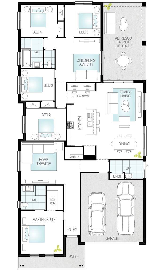Almeria Executive- Single Storey Floor Plan- McDonald Jones
