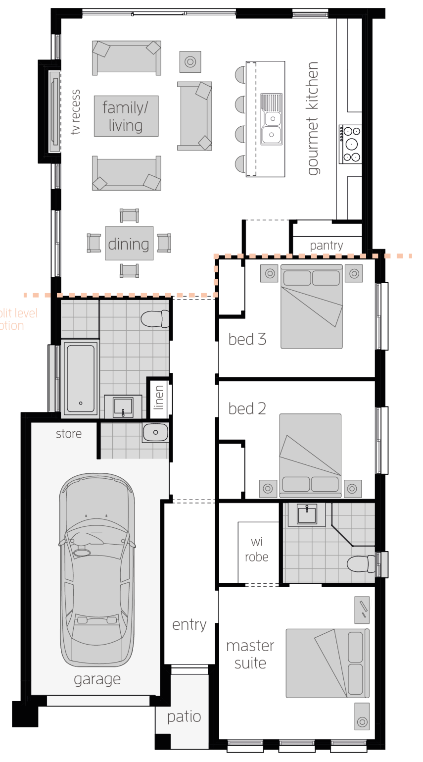 Hamilton One- Single Storey Floor Plan Architectural New Home Designs - Hamilton One House Plans