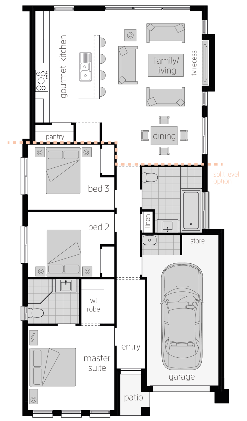 Architectural New Home Designs - Hamilton One Floor Plans