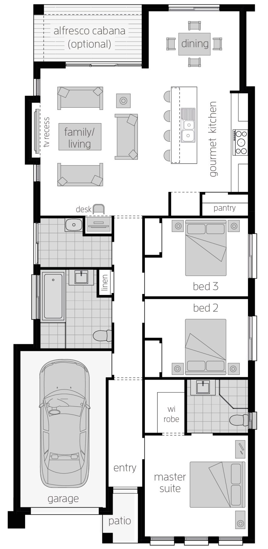 Hamilton Two- Single Storey Floor Plan - McDonald Jones